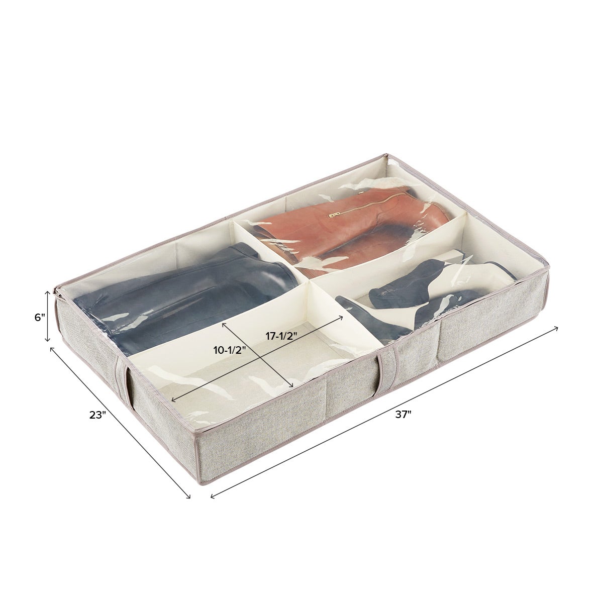 4 Compartment Under Bed Boot Organizer — alt view