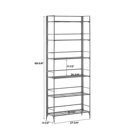6 Shelf Iron Folding Bookshelf — alt view