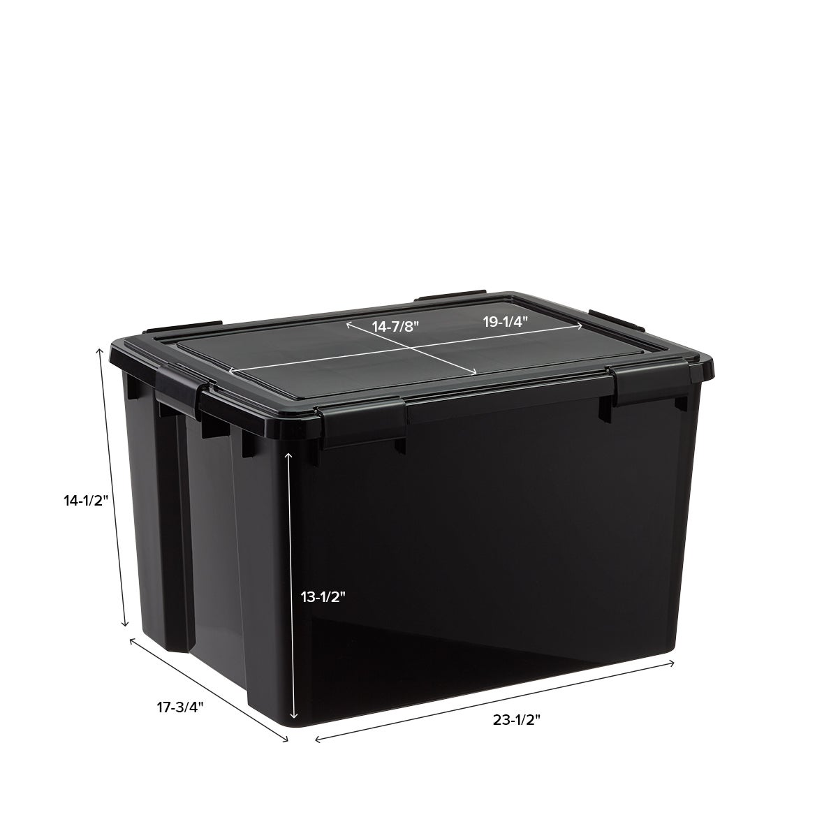 74 qt Black Weathertight Tote — alt view