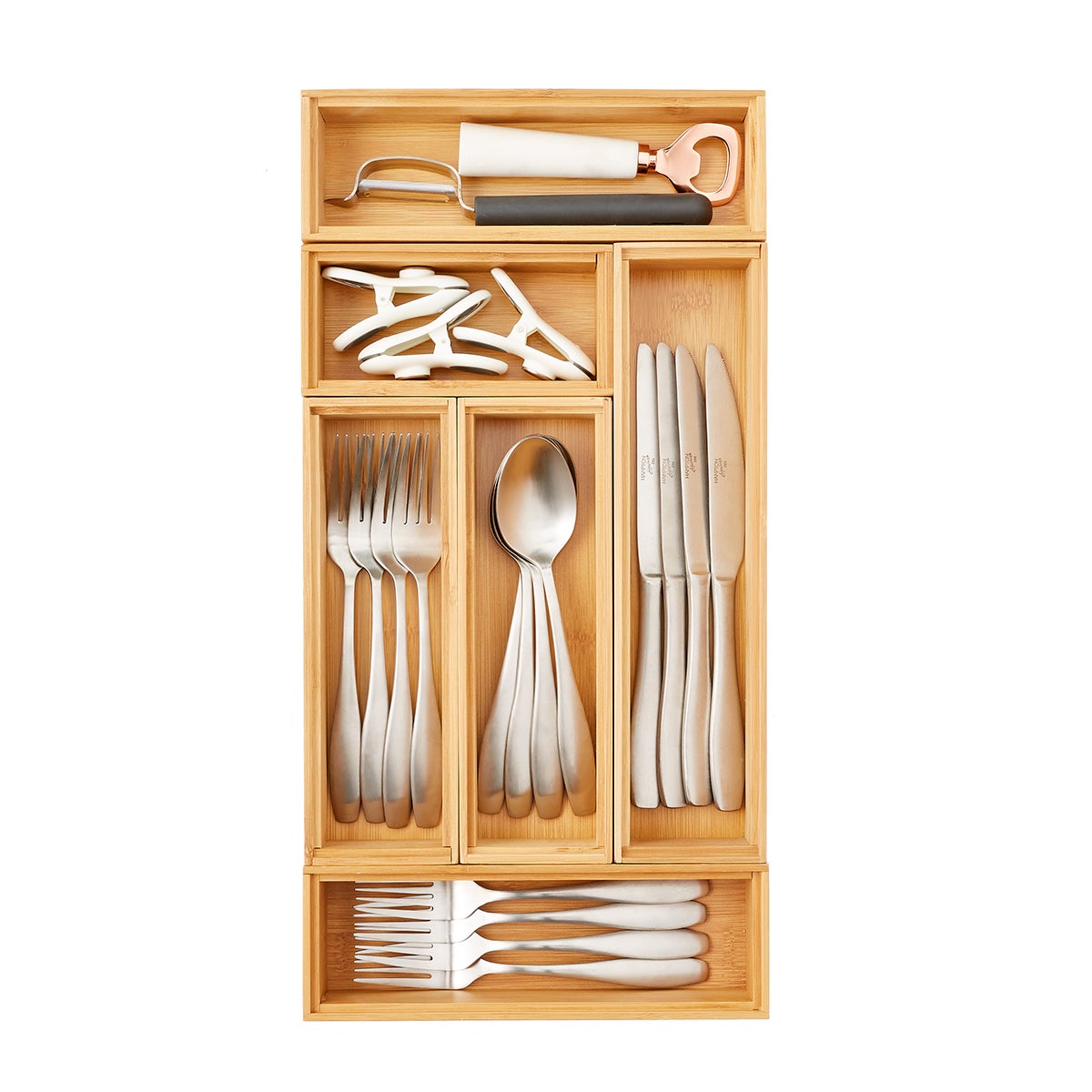 9 x 18 Bamboo Drawer Organizer Starter Kit