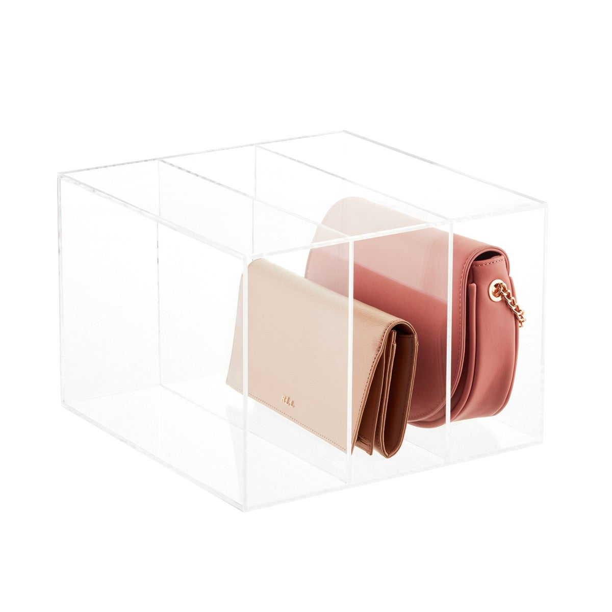 Acrylic 3 Compartment Clutch Small Purse Organizer — alt view