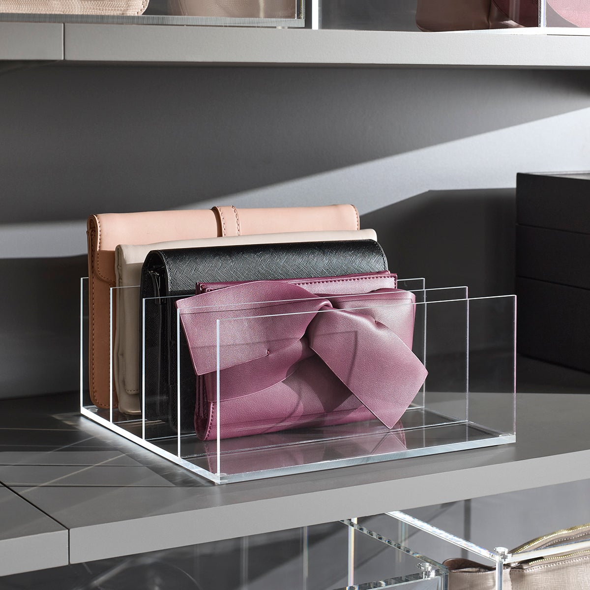 Acrylic 4 Section Purse Storage Organizer
