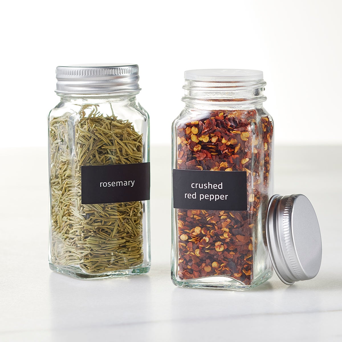 Black Rectangle Spice Labels Pkg. 56