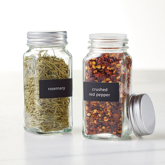 Black Rectangle Spice Labels Pkg. 56