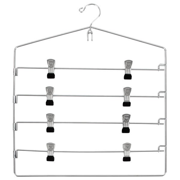 Chrome Metal 4 Tier Swing Arm Skirt Hanger