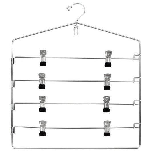 Chrome Metal 4 Tier Swing Arm Skirt Hanger