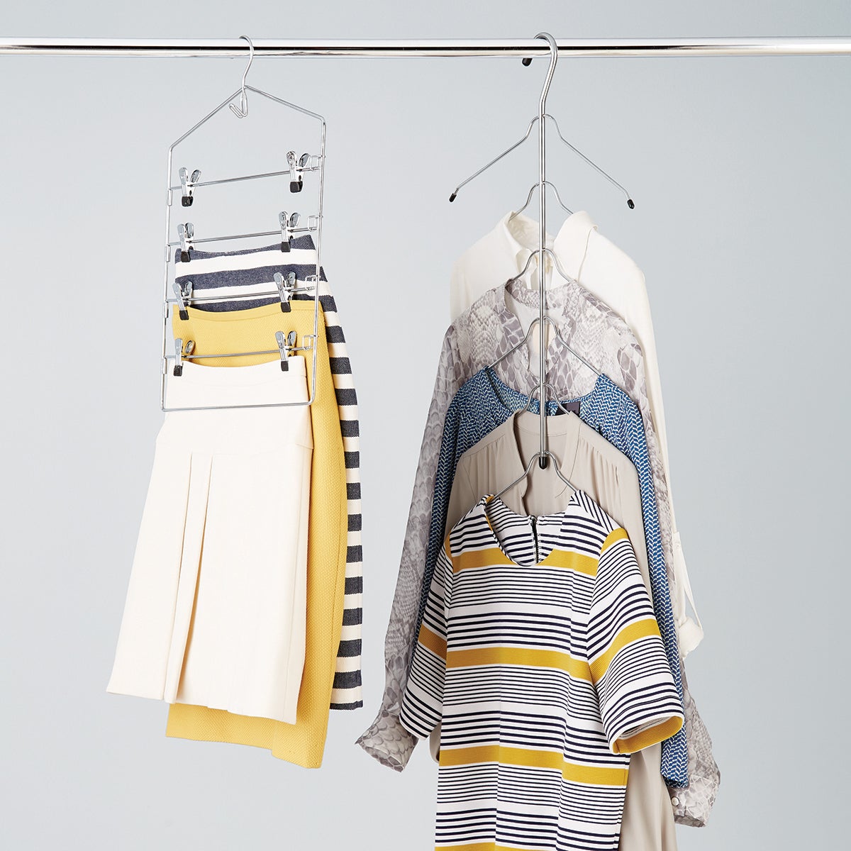 Chrome Metal 6 Tier Blouse Shirt Tree — alt view