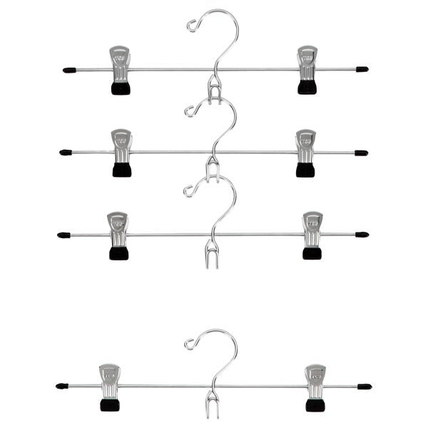 Chrome Metal Add on Skirt Pant Hangers Pack of 4