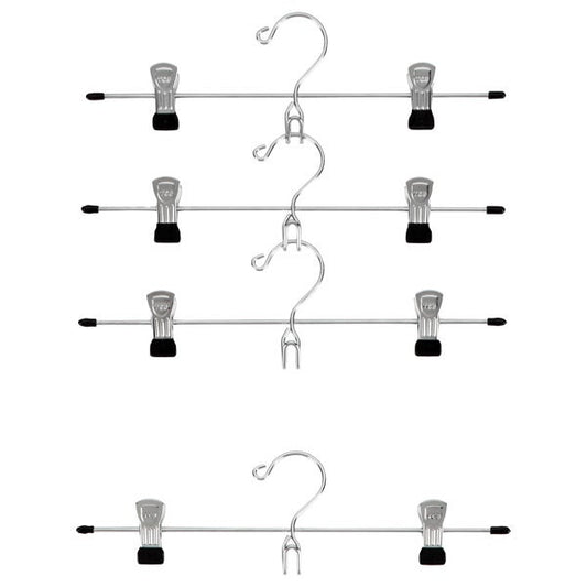 Chrome Metal Add on Skirt Pant Hangers Pack of 4