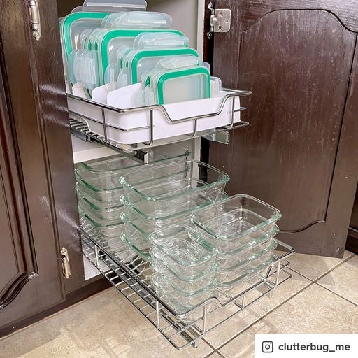 Chrome Roll Out Cabinet Drawers — alt view