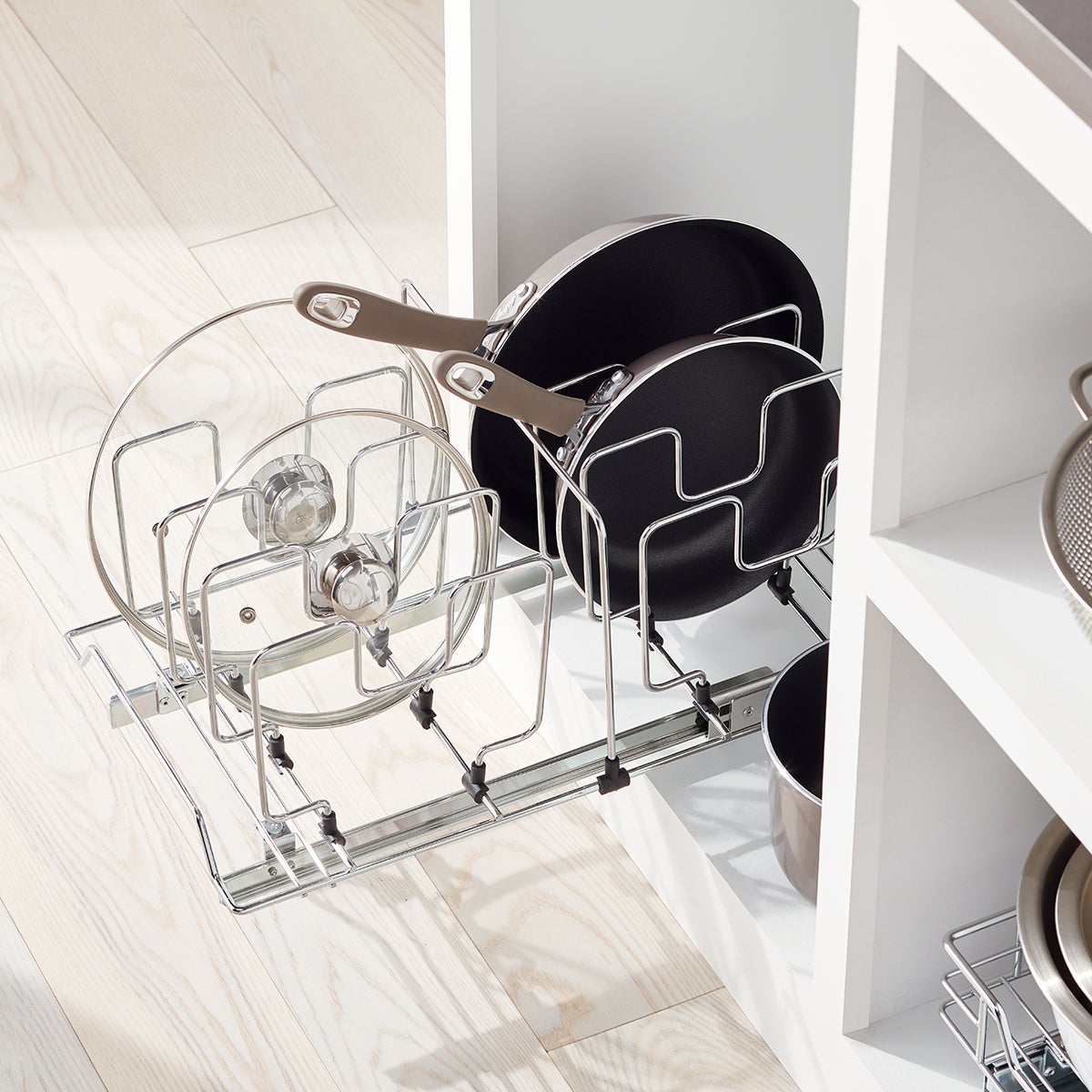 Chrome Roll Out Cookware Organizer