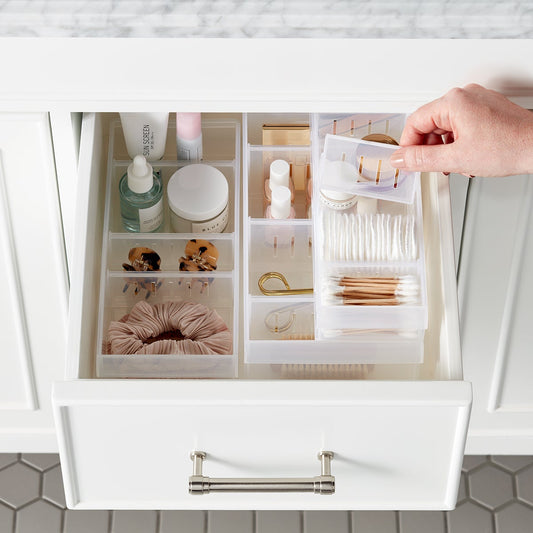 Clear Stackable Plastic Bins Drawer Organizers — alt view