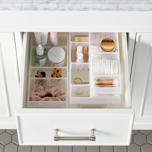 Clear Stackable Plastic Bins Drawer Organizers