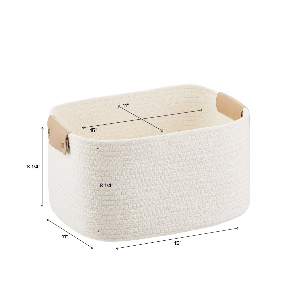 Cotton Rope Bin with Snap Handle — alt view
