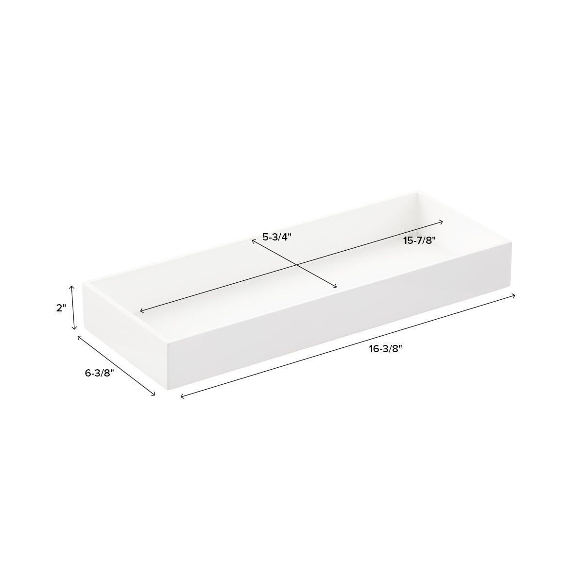 Large White Lacquered Vanity Tray — alt view