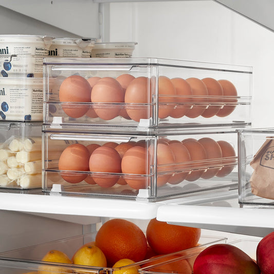 18 Count Egg Holder with Drawer Organizer