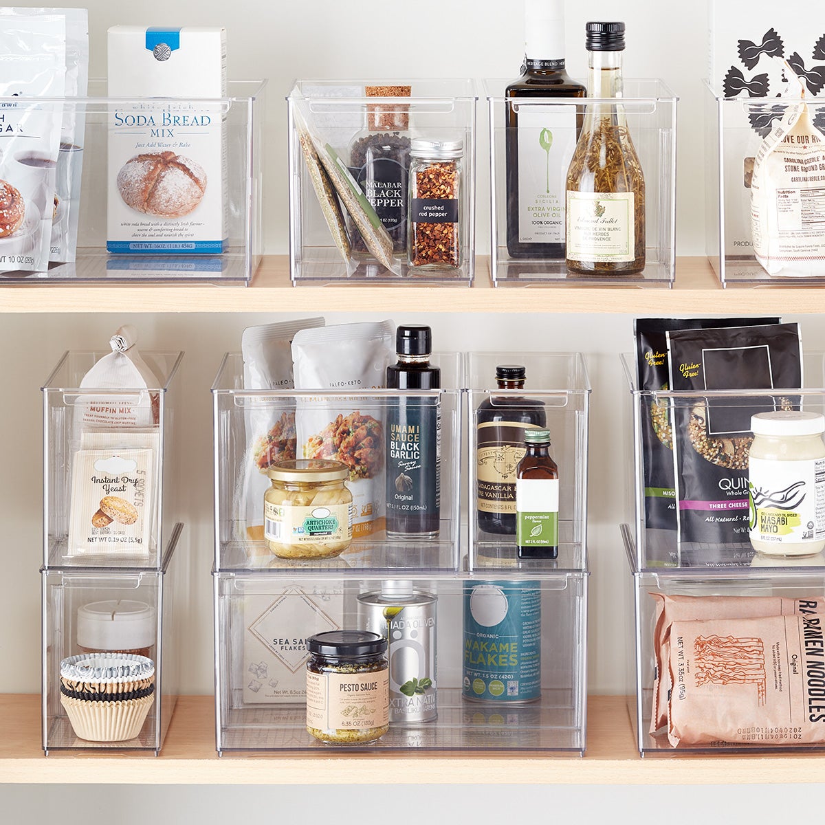 Cabinet Depth Pantry Bins with Divider
