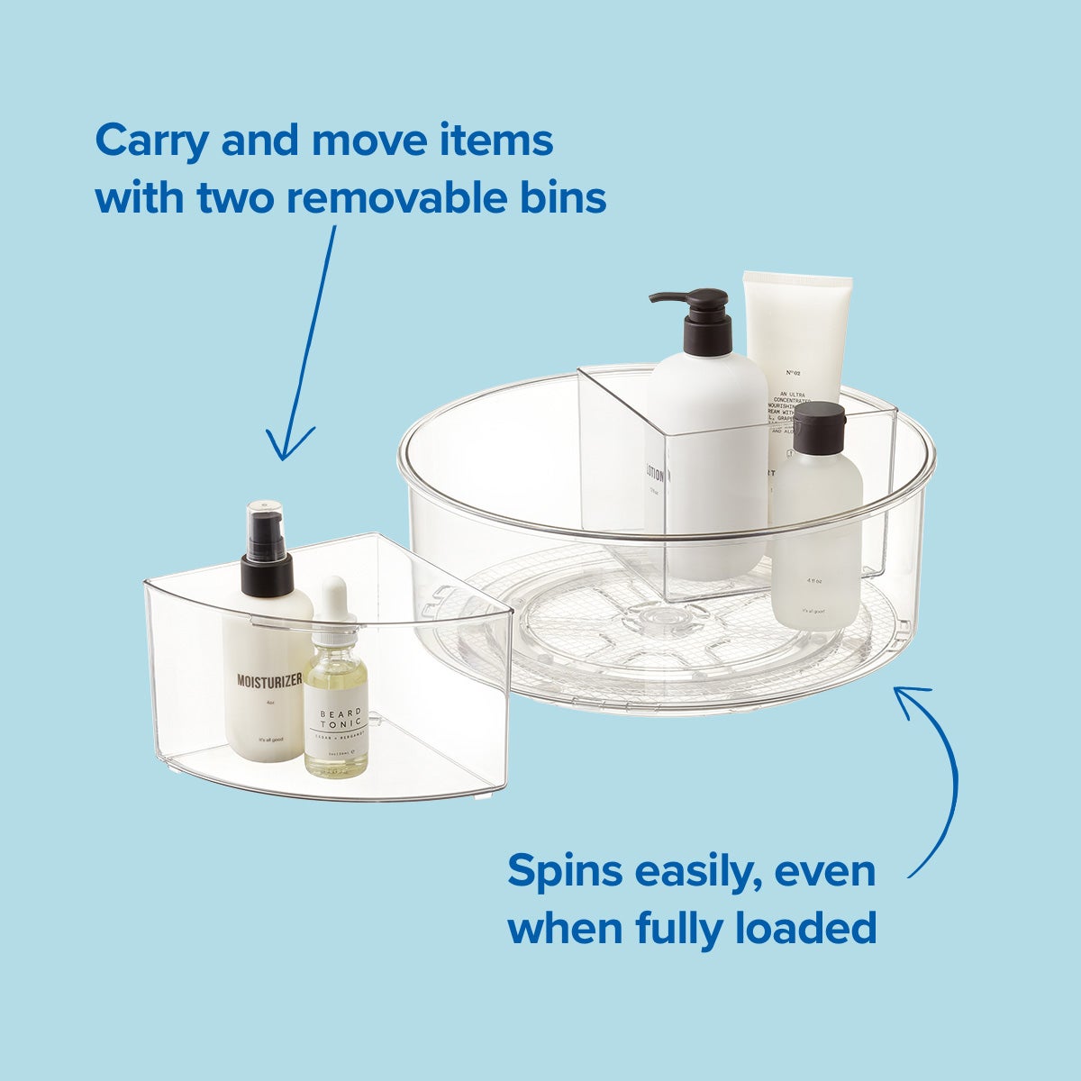 Deep Turntable with Removable Bins — alt view