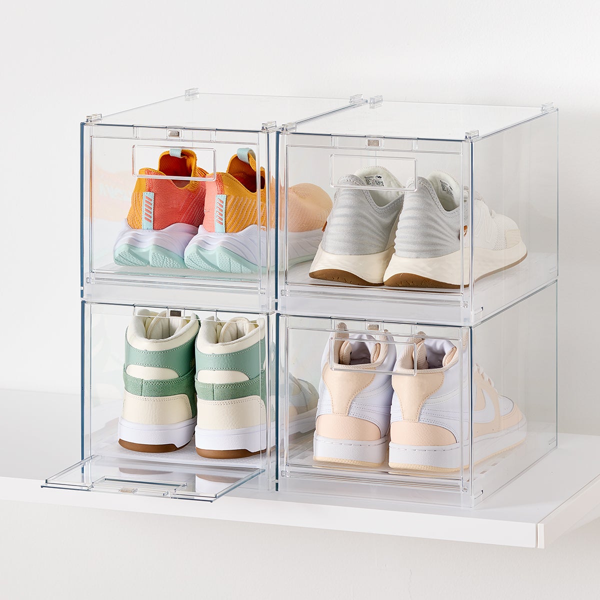 Drop Front Shoe Box Case of 4