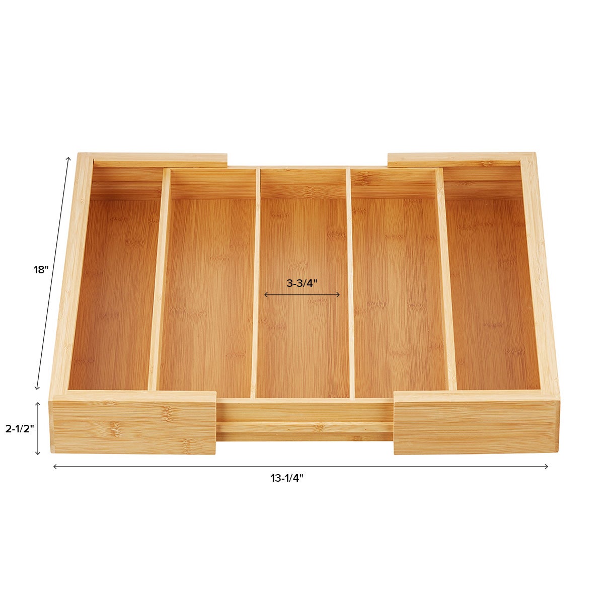 Expandable Bamboo Utensil Tray — alt view