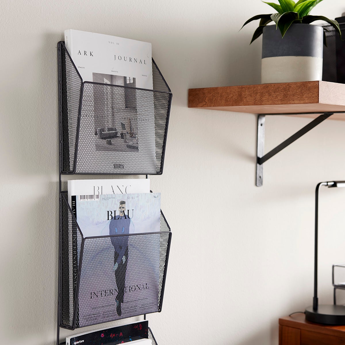 Graphite Mesh 3 Pocket Wall Organizer