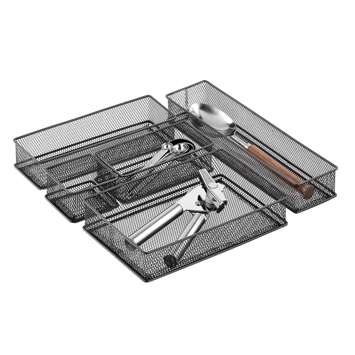 Graphite Mesh Drawer Organizer Set — alt view