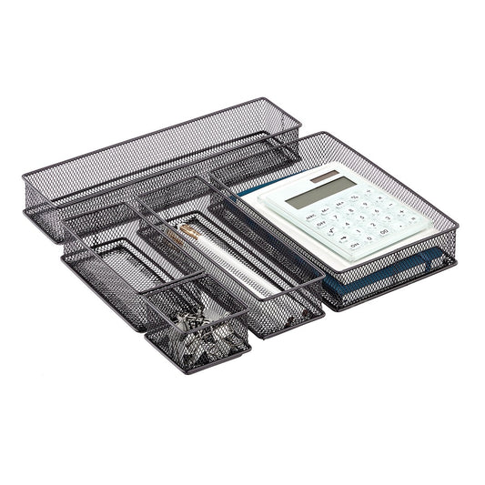 Graphite Mesh Drawer Organizer Set