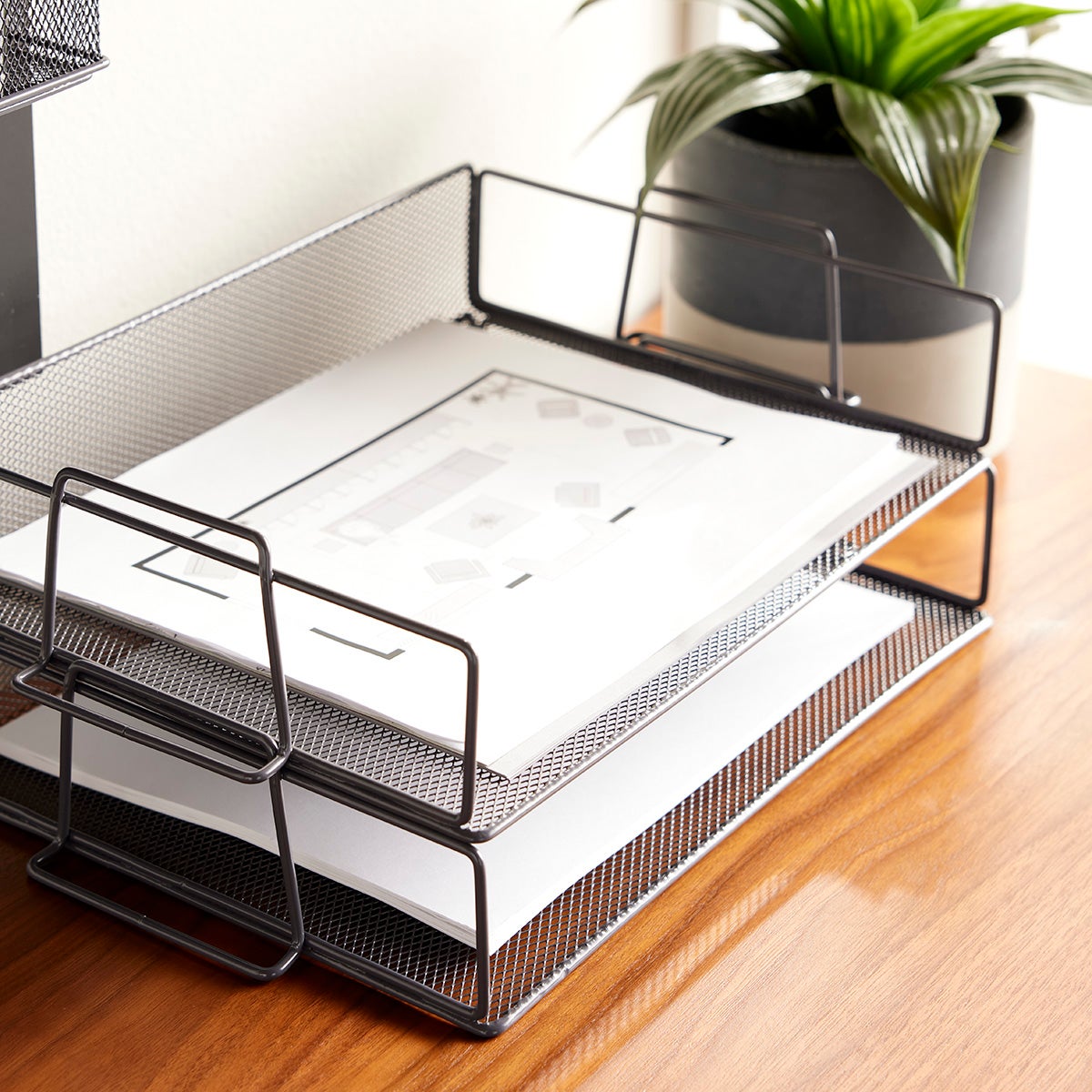 Graphite Mesh Letter Tray
