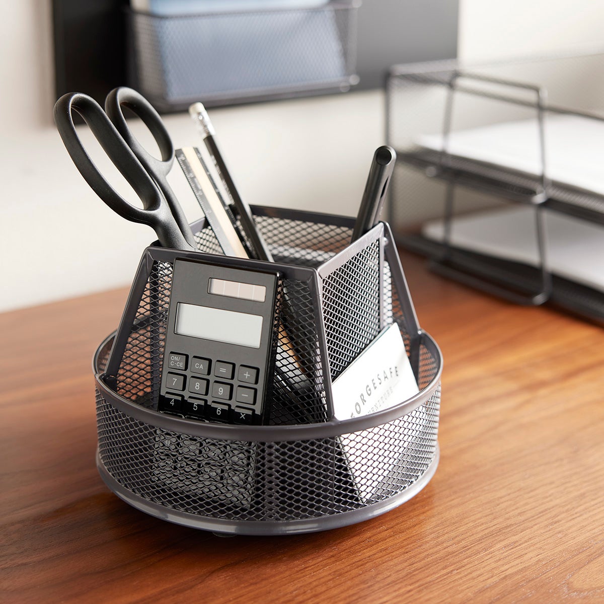 Graphite Mesh Rotating Pencil Cup