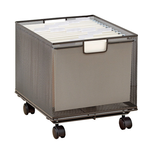 Graphite Mesh Stackable File Crate — alt view