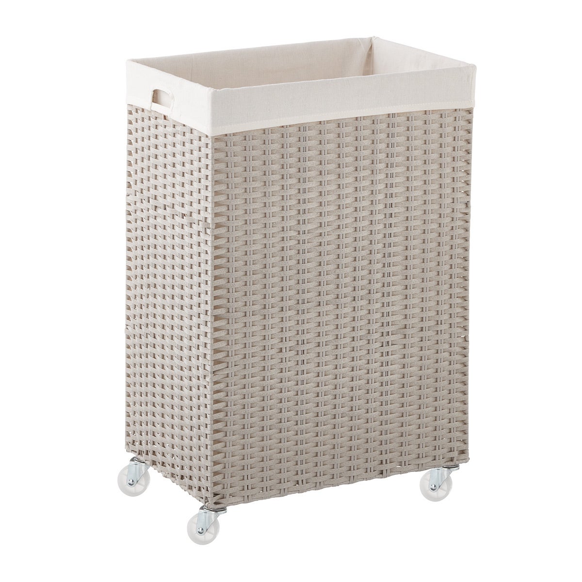 Grey Rolling Laundry Cart