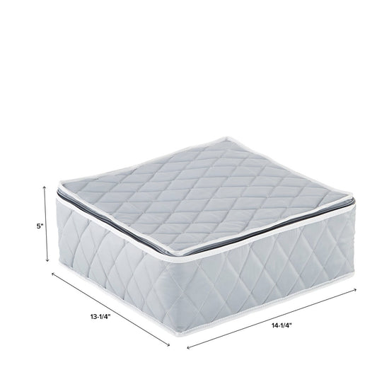 Grey Quilted Cup Mug China Storage Case — alt view