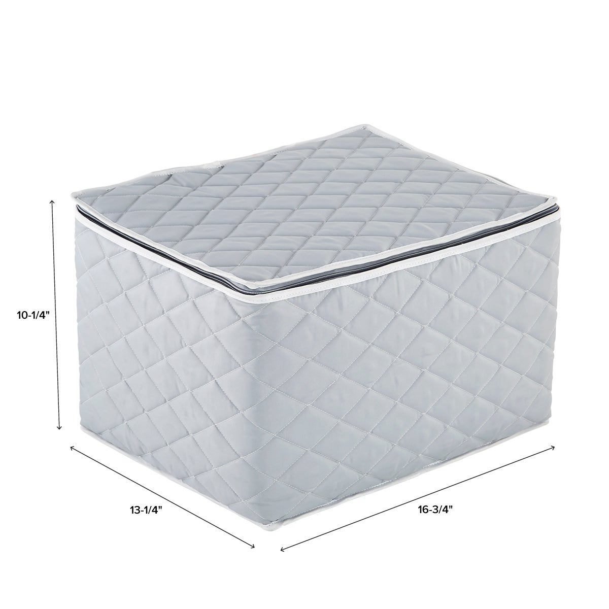 Grey Quilted Stemware Wine Glass Storage Case — alt view
