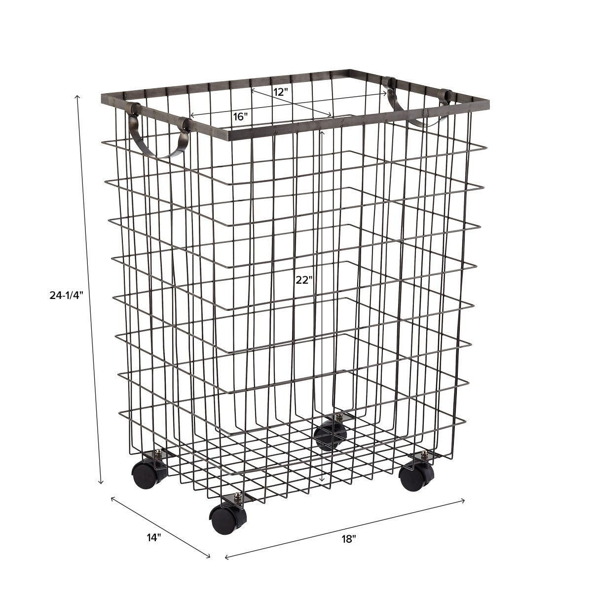 Harvest Rolling Hamper with Wheels — alt view
