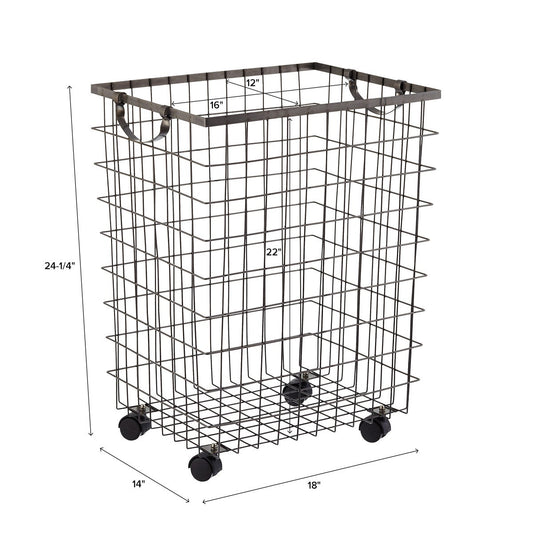 Harvest Rolling Hamper with Wheels — alt view