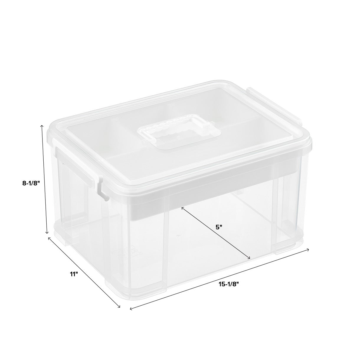 Large White Craft Organizer Tote — alt view