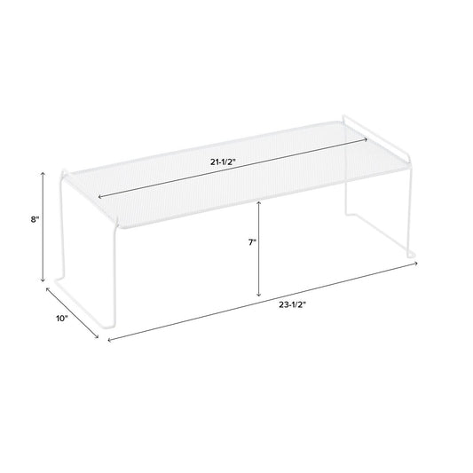 Long White Mesh Stackable Shelf — alt view