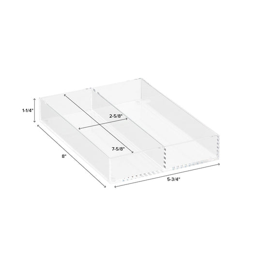 Acrylic Long 2 Section Divided Drawer Insert — alt view