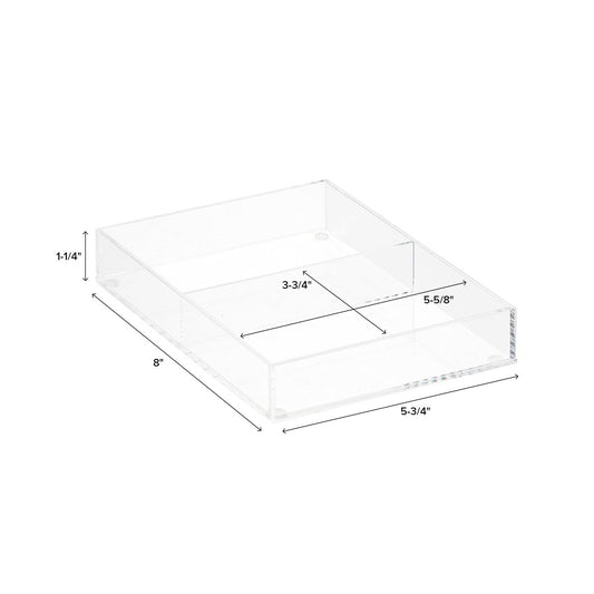Acrylic Short 2 Section Divided Drawer Insert — alt view
