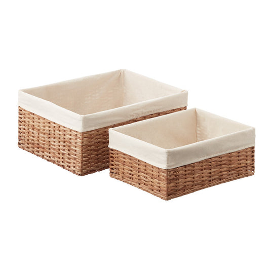 Natural Woven Rectangular Storage Bins