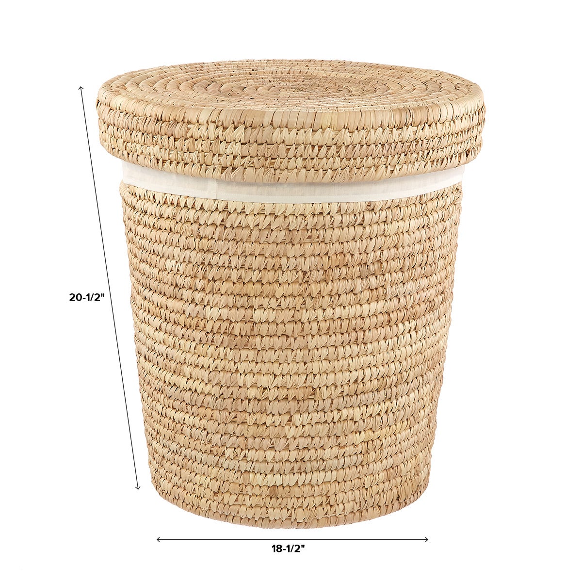 Round Palm Leaf Tapered Hamper — alt view
