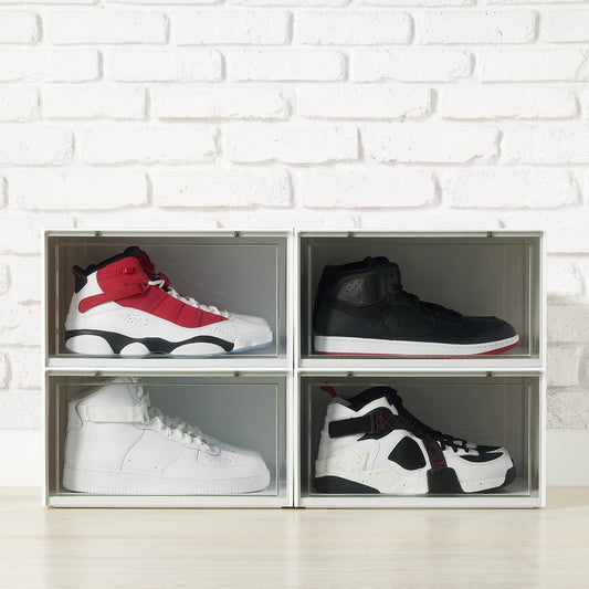 Side Profile Drop Front Shoe Box Case of 4