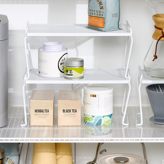 Small White Mesh Stackable Shelf