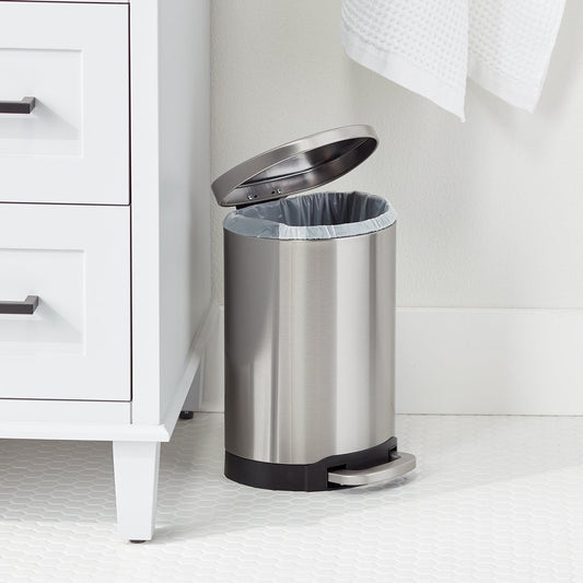1.6 gal Semi Round Step Trash Can — alt view
