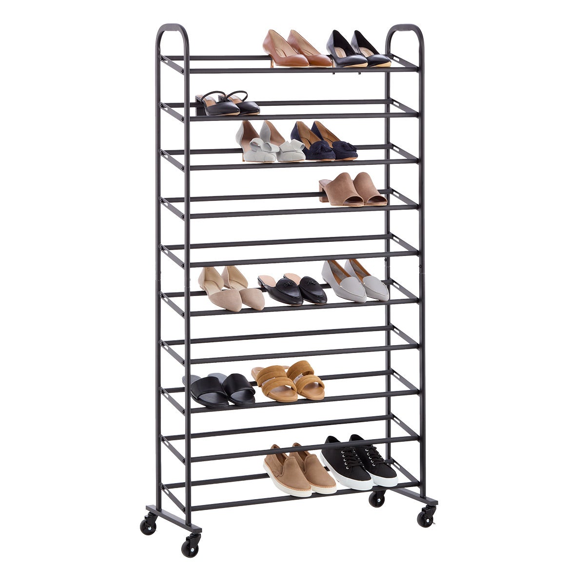 10 Tier Rolling Shoe Rack