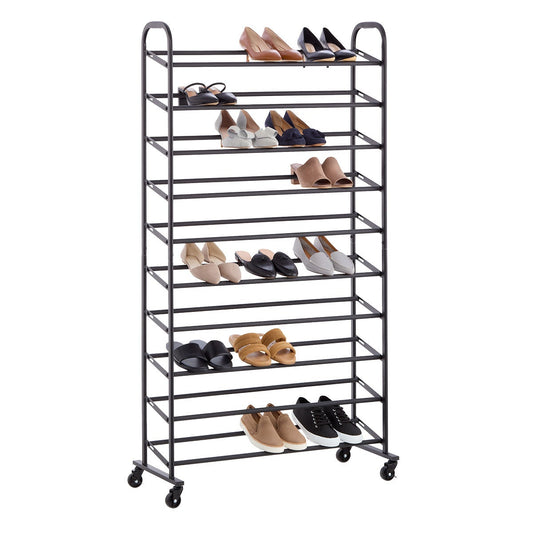 10 Tier Rolling Shoe Rack