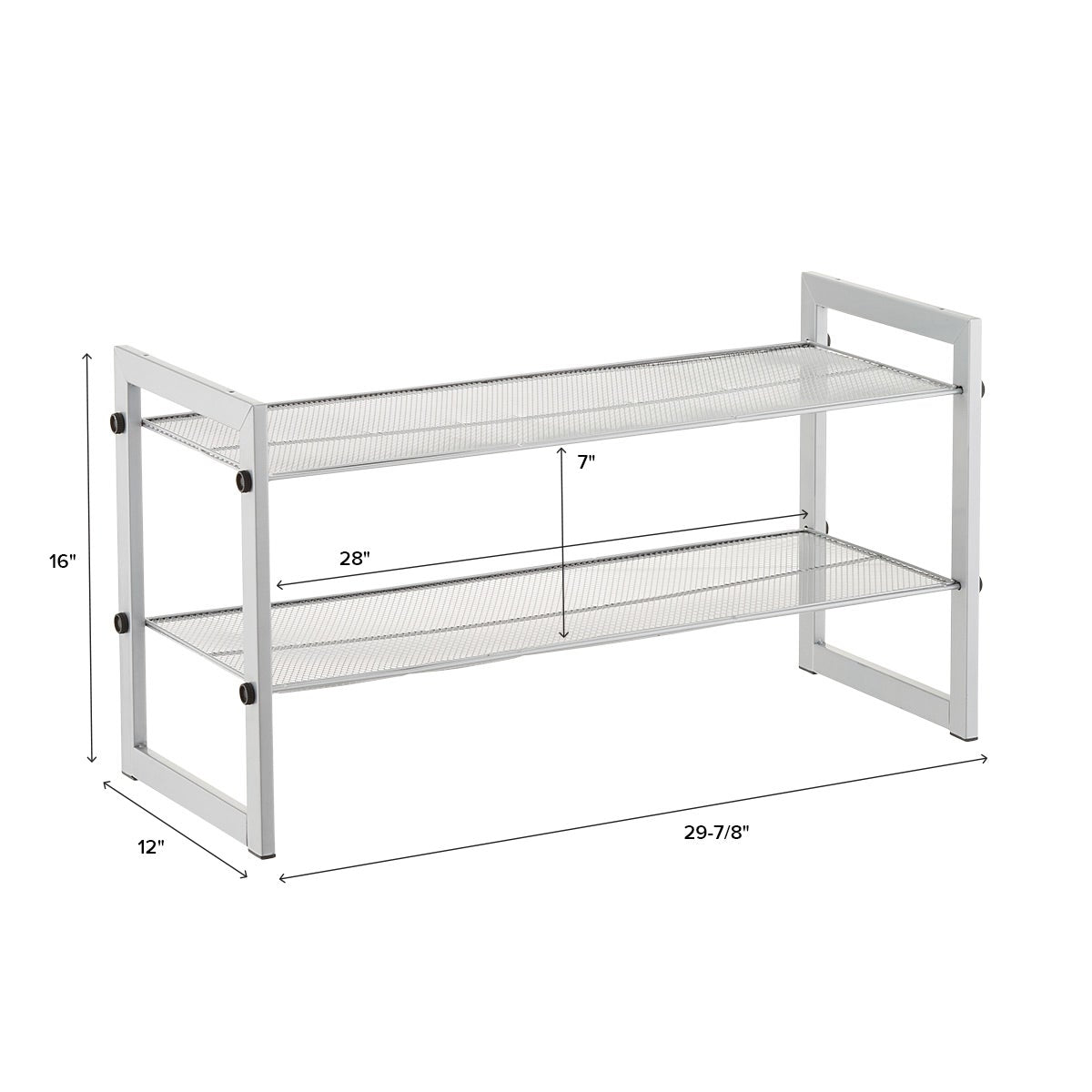 2 Tier Stackable Mesh Shoe Shelf — alt view