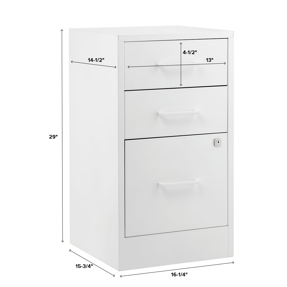 3 Drawer Locking Filing Cabinet — alt view