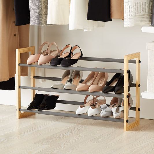 3 Tier Expandable Grippy Shoe Rack
