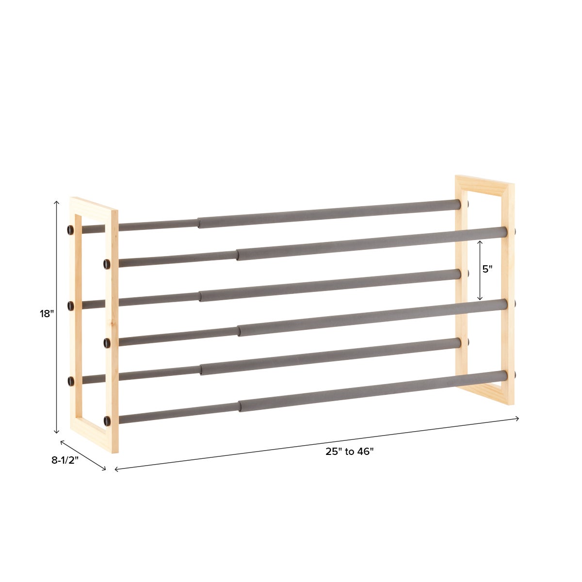 3 Tier Expandable Grippy Shoe Rack — alt view